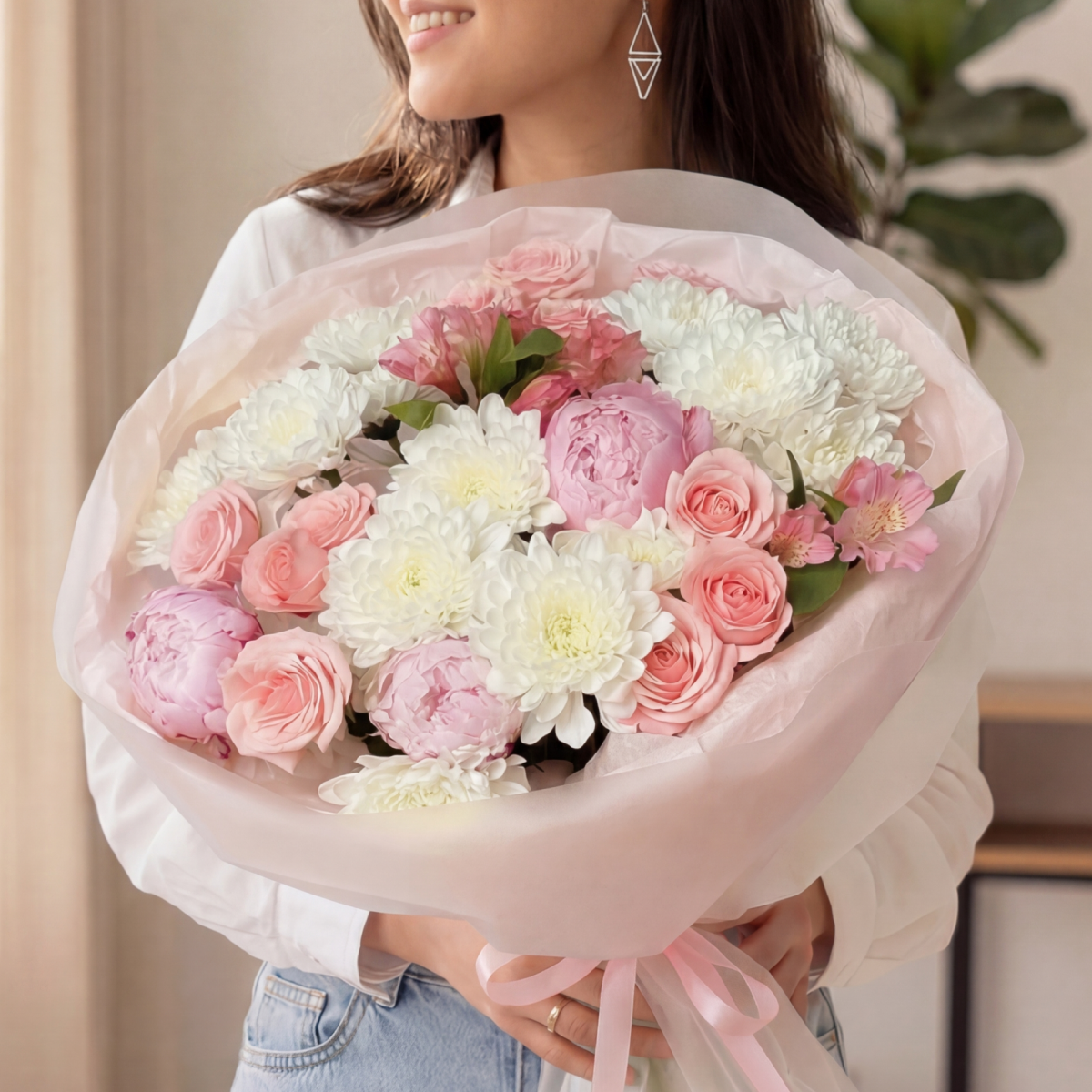 Сборный букет «Зефирное облако»