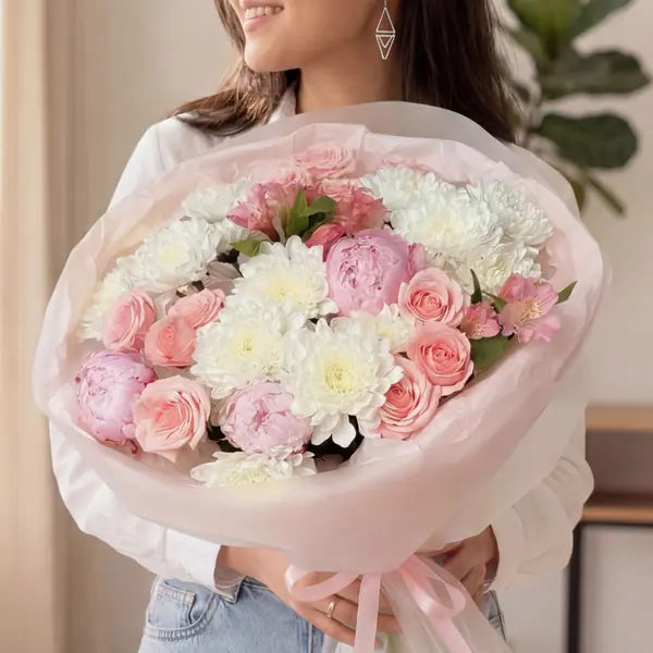 Сборный букет «Зефирное облако»