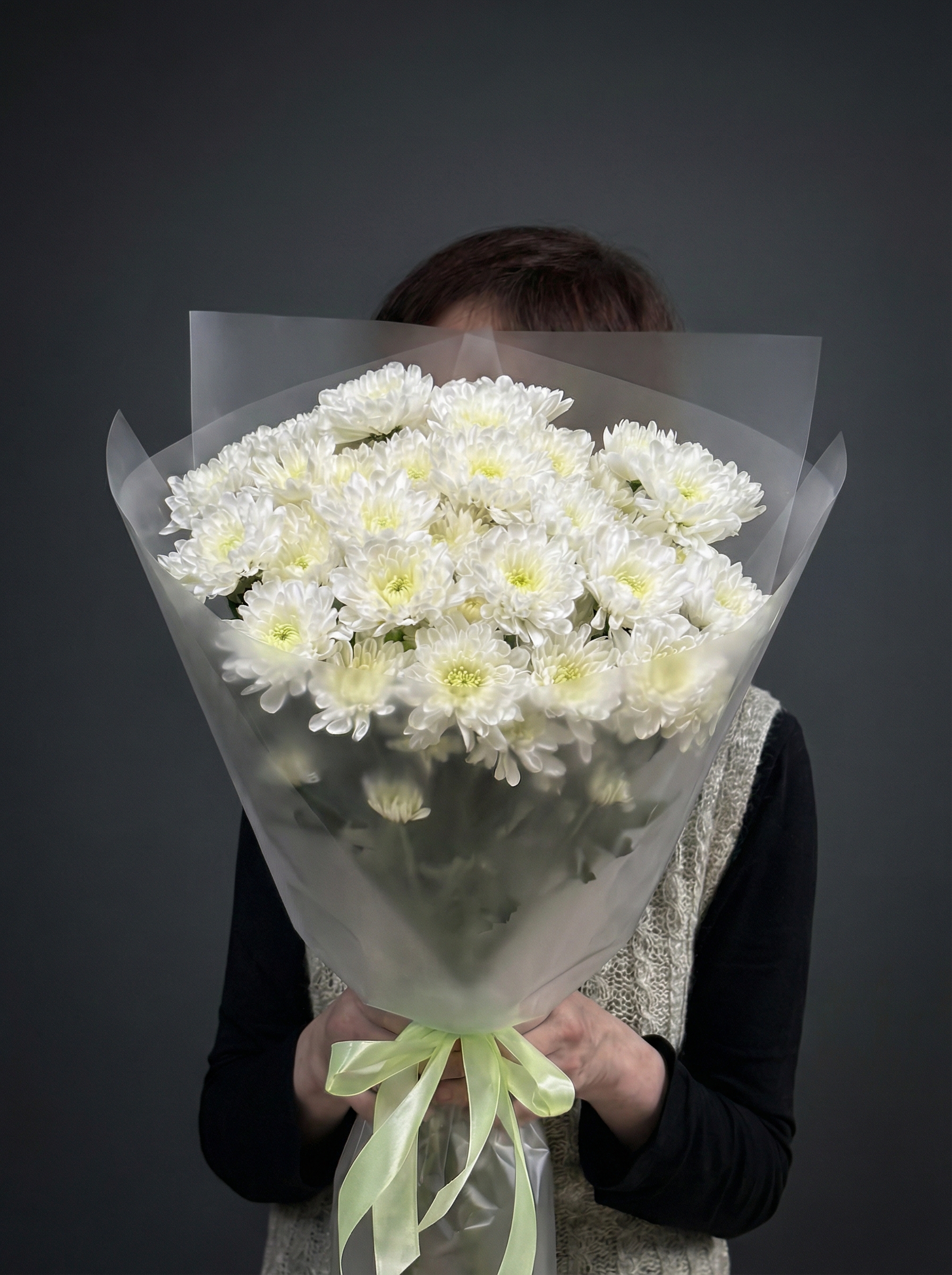 Букет из пушистых хризнтем - фото букета