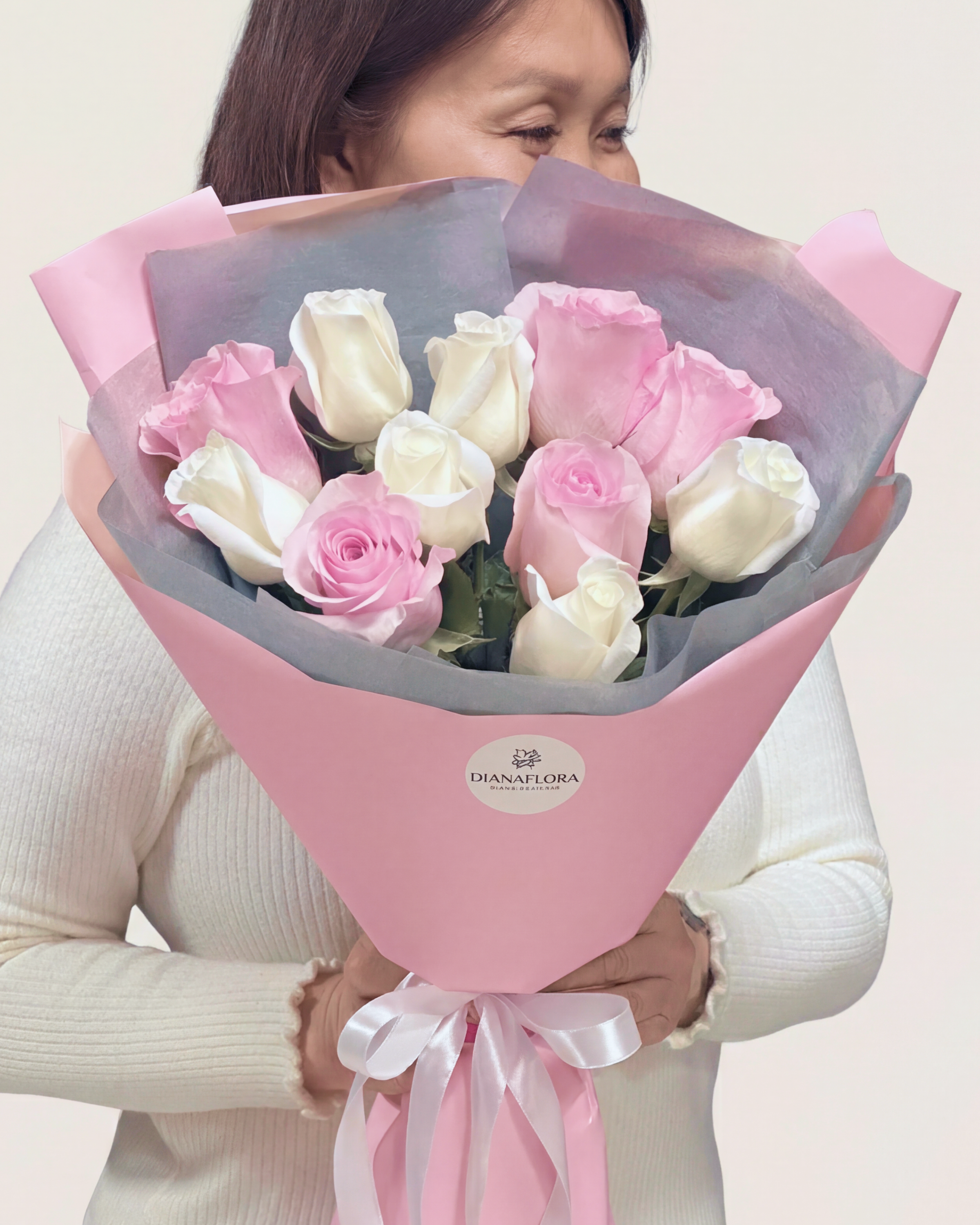 Букет из разноцветных роз - фото букета